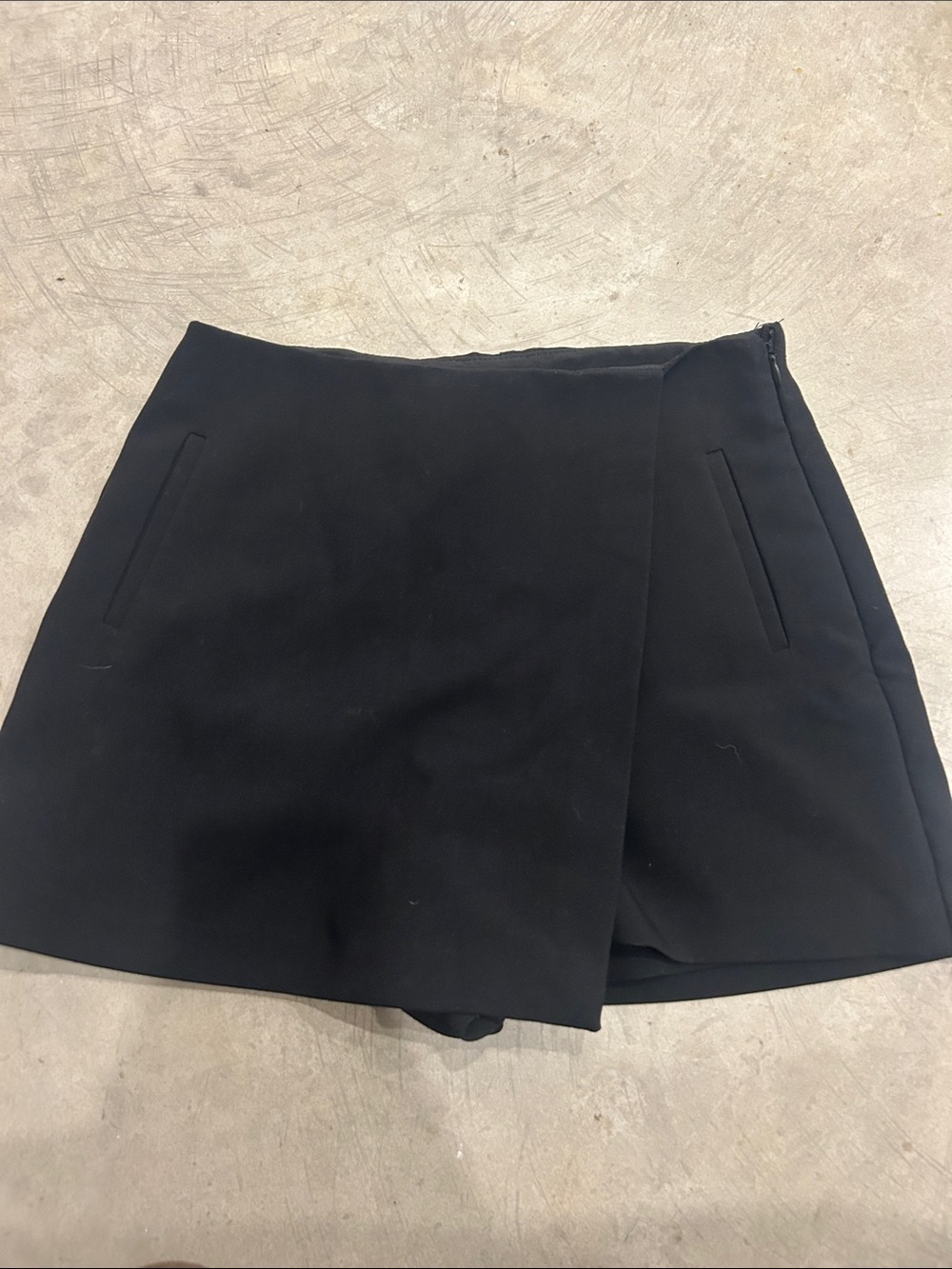 Dynamite Black Wrap-Front Mini Skort